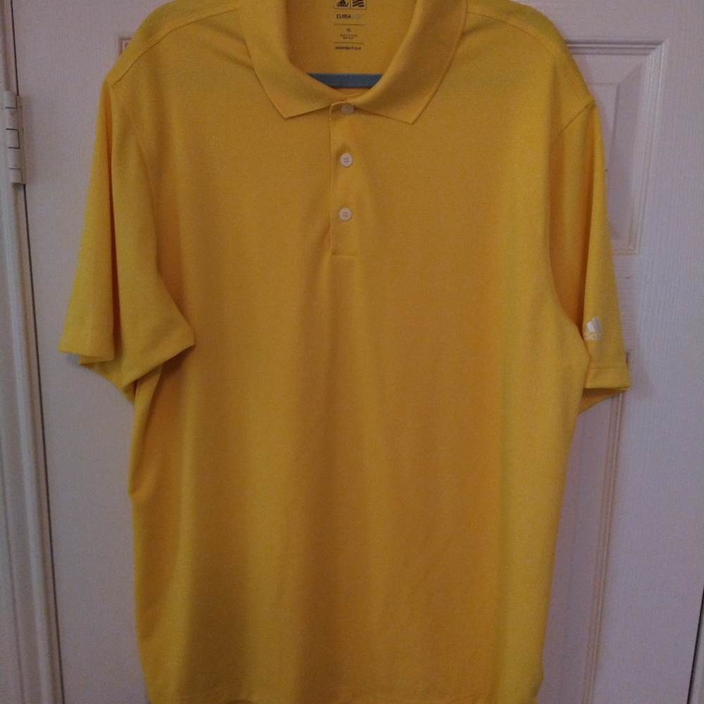 Adidas Climalite Yellow Short Sleeve Polo Golf Shirt Men's sz XL. - Picture 3 of 7
